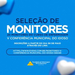 Facene abre 20 vagas para monitores do curso de enfermagem para a V Conferência Municipal do Idoso