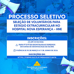 FACENE abre inscrições para Estágio Extracurricular Voluntário no Hospital Nova Esperança