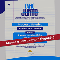 Projeto de Extensão TAMO JUNTO – Homologação das inscrições.