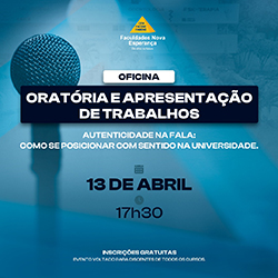 Oficina sobre oratória e apresentação de trabalhos acadêmicos