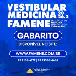 Retificação – Gabarito do Processo Seletivo Vestibular Famene 2026.2