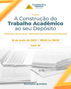 INSCRIÇÕES ABERTAS: Curso orienta estudantes sobre construção e depósito do Trabalho Acadêmico