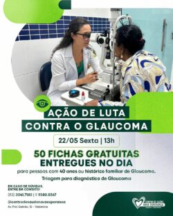 Centro de Saúde Nova Esperança promove ação gratuita de combate ao glaucoma