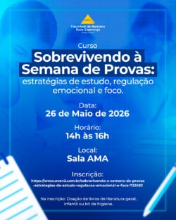 Facene e Famene promovem curso sobre estratégias de estudo, foco e regulação emocional durante semana de provas