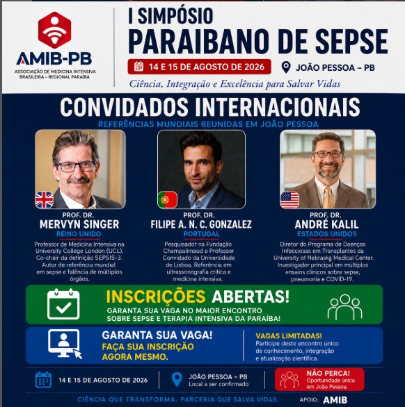 I Simpósio Paraibano de Sepse reúne referências internacionais da Medicina Intensiva em João Pessoa