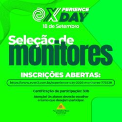 VI Experience Day: inscrições abertas para monitores!