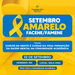 Setembro Amarelo: Faculdades Nova Esperança promovem palestra sobre saúde mental na comunidade acadêmica